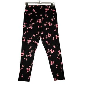 PINK Victoria's Secret Ultimate Leggings Black Pink Floral Print Womens‎ Large
